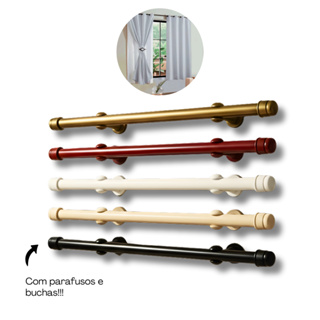 Kit Varão Suporte p/ Cortina Completo 1 - 1,5 - 2 e 2,4 metros 19mm Todas Cores em Oferta na Shopee