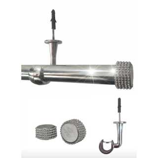 Kit Varão Teto Cromado Ponteiras Elegance 28mm em Oferta na Shopee