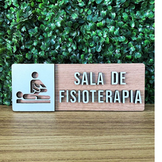 Placa de sinalização Sala de Fisioterapia em mdf em Oferta na Shopee