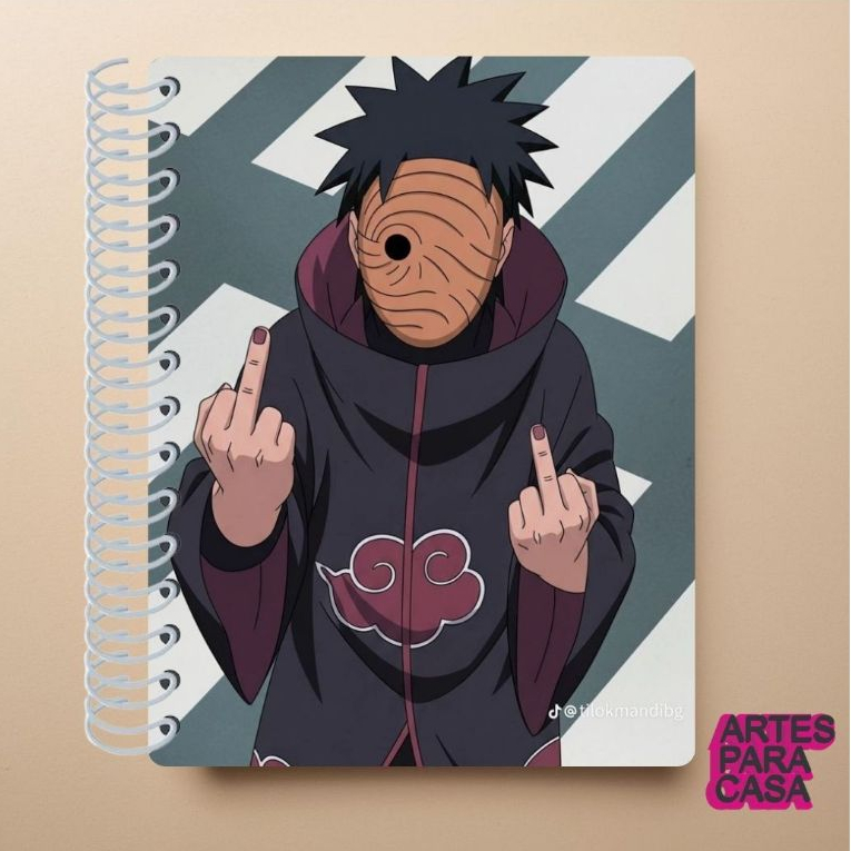 Adesivo para Capa de Caderno Decoração Anime Naruto Tobi Akatsuki