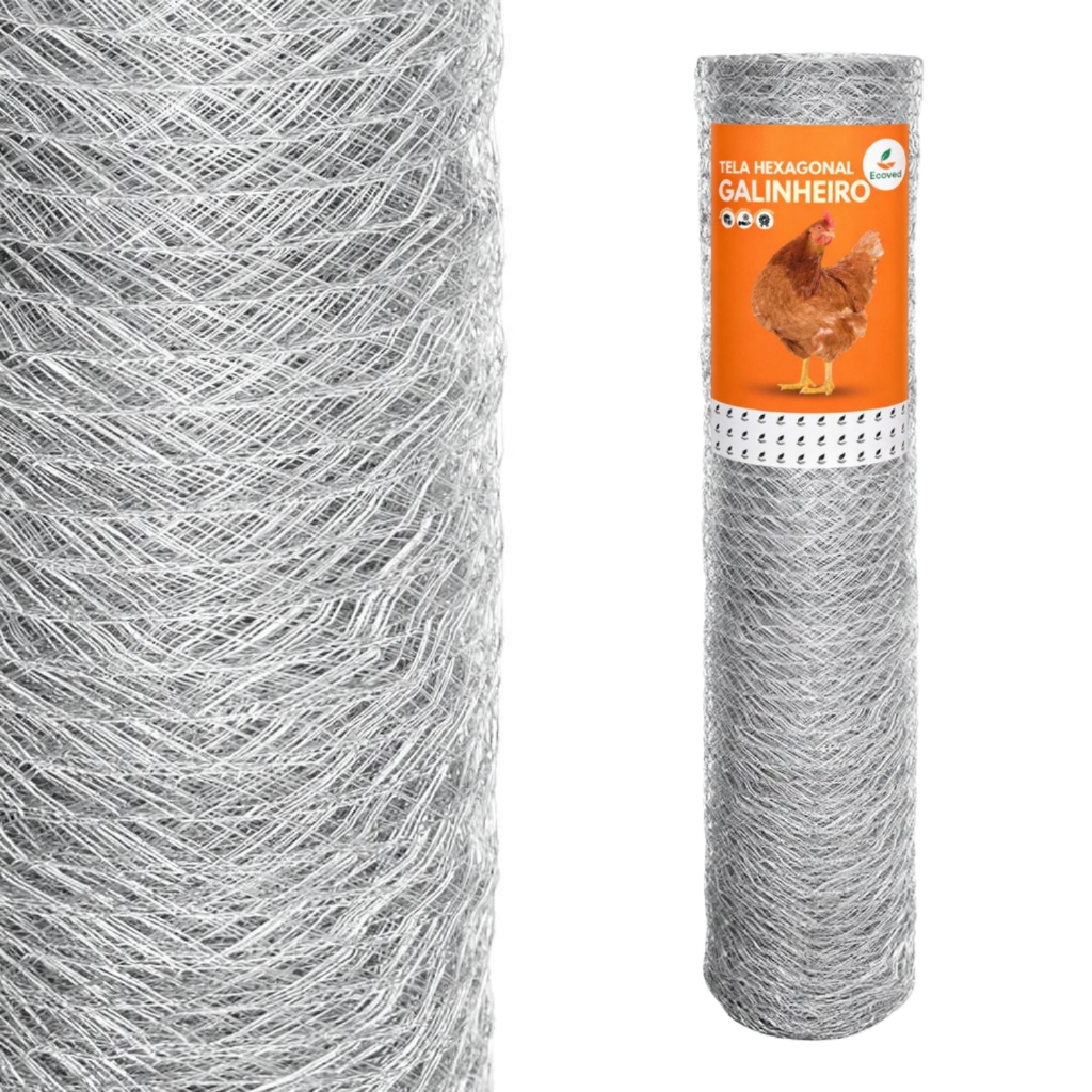 Tela Galinheiro Galvanizada 1,50m Fio 23 - 10 e 15 Metros Uso Rural e Multiuso Tela Galinheiro Galvanizada 1,50m Fio 23 - 10 e 15 Metros Uso Rural e Multiuso
