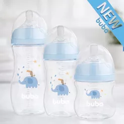 Mamadeiras Buba Easy Flow 120ML/270ML/330ML Bico de Silicone Pétala Anti Cólicas