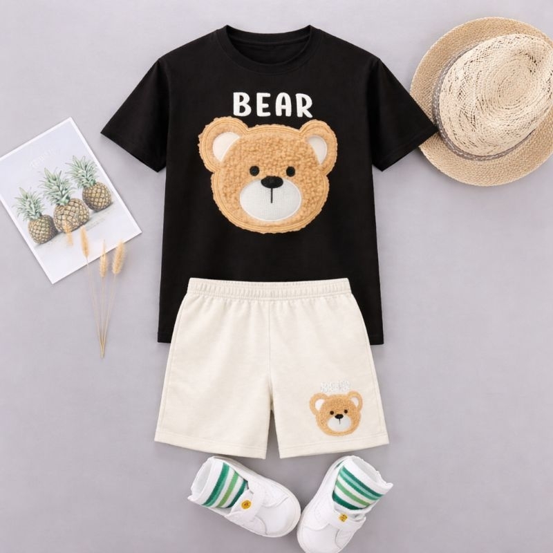 Conjunto infantil masculino estilo Premium regata e bermuda casual chic em Oferta na Shopee