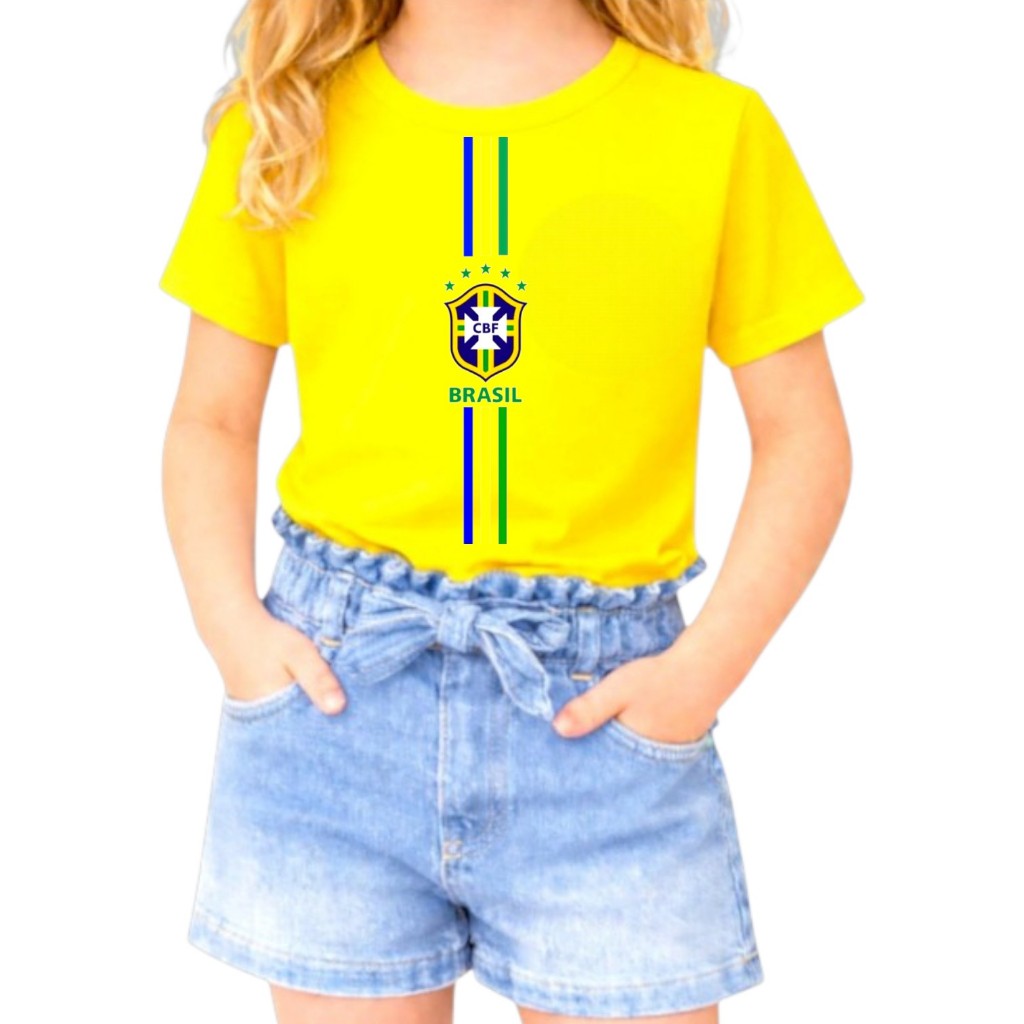 Camiseta Infantil Copa do Mundo 2 a 14 em Algodão