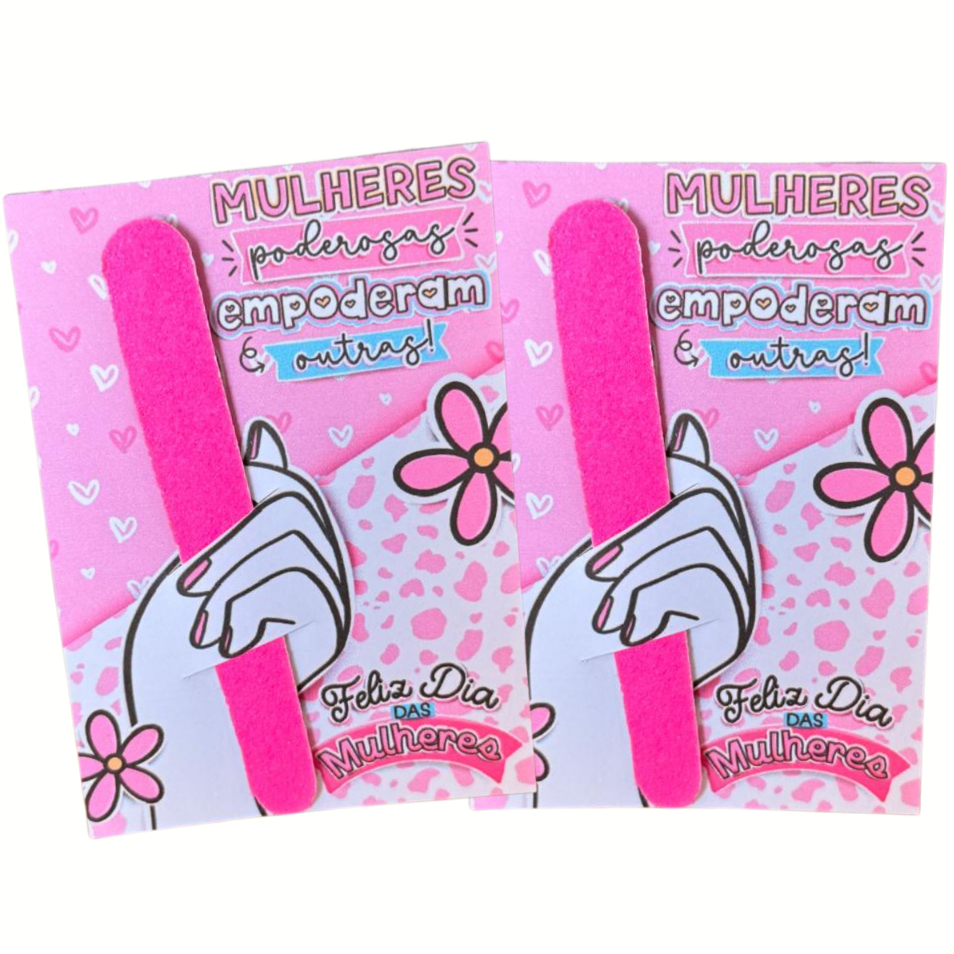 Kit Mini Lixa Com Cartão Personalizados Dia Das Mulheres 8 De Março Dia Das Mães Mimos Lembrancinha Clientes