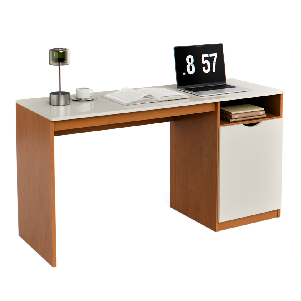 Escrivaninha MAXI para Escritório Home Office com Porta e Nicho em MDF Moderna Compacta para Estudos