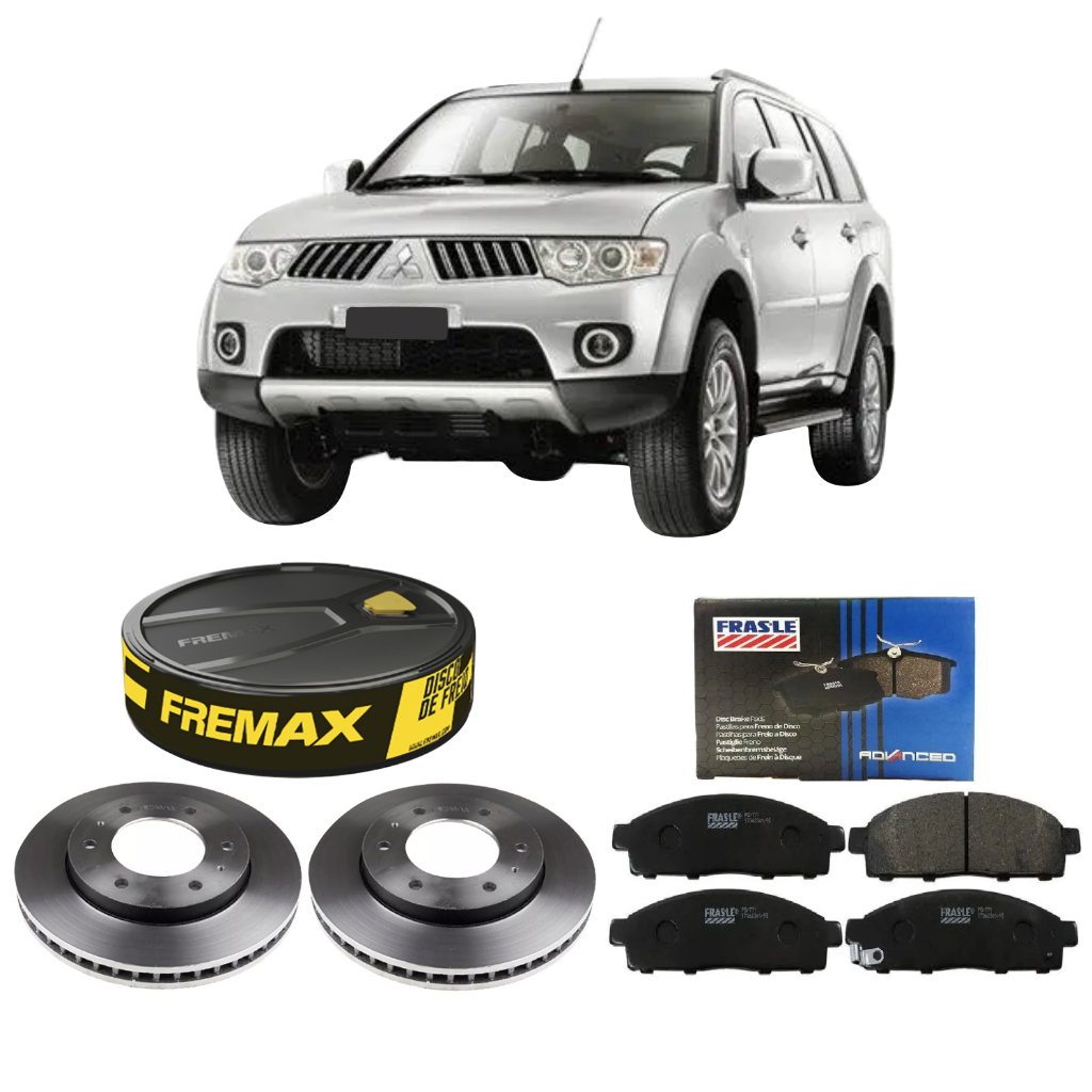 KIT DISCO DE FREIO FREMAX + PASTILHA FRASLE DIANT PAJERO DAKAR 3.2 2009 A 2016