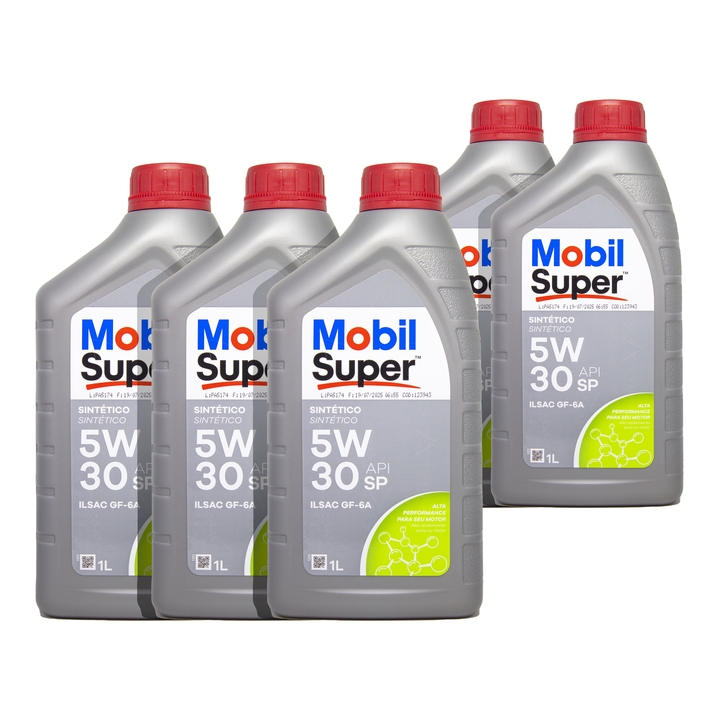 Kit 5 Mobil Super 5w30 Sintético API SP GF6
