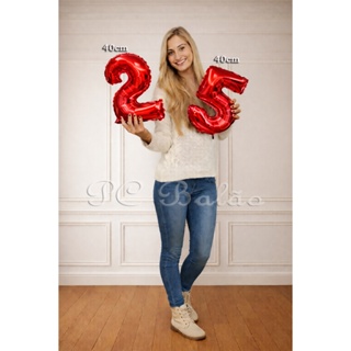 Balão Metalizado NÚMERO 40CM VERMELHO 16 Polegadas ANIVERSÁRIO FESTA DECORAÇÃO em Oferta na Shopee