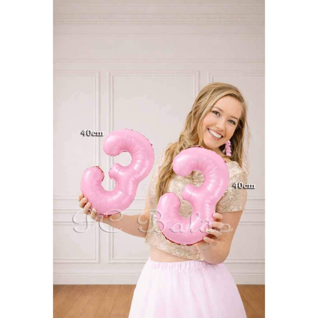 Balão Metalizado Número 40cm  ROSA CLARO  16 Polegadas Decoração ANIVERSÁRO MESVERSÁRIO FESTA