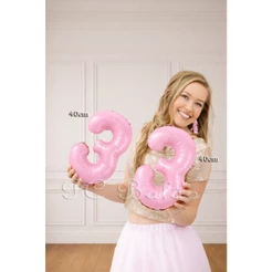 1 Balão Metalizado Número 40cm ROSA CLARO 16 Polegadas Decoração ANIVERSÁRO MESVERSÁRIO FESTA