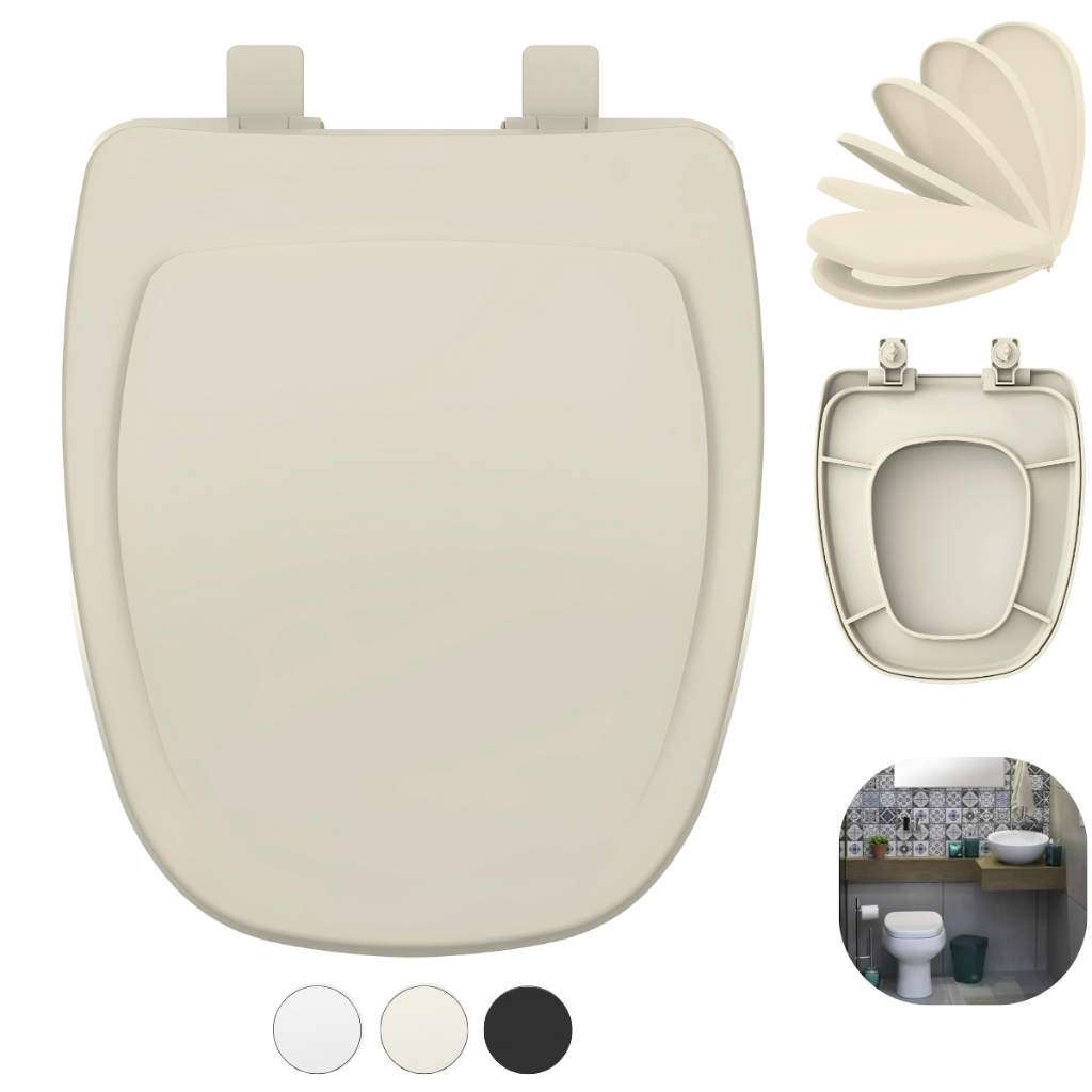 Assento Tampa Vaso Monte Carlo Deca Reforçado Soft Close Creme
