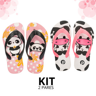 Kit Chinelo Infantil Feminino Macio Leve Passeio