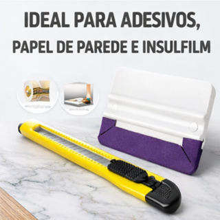 Kit Instalação Papel de Parede Espátula Silicone + Estilete em Oferta na Shopee