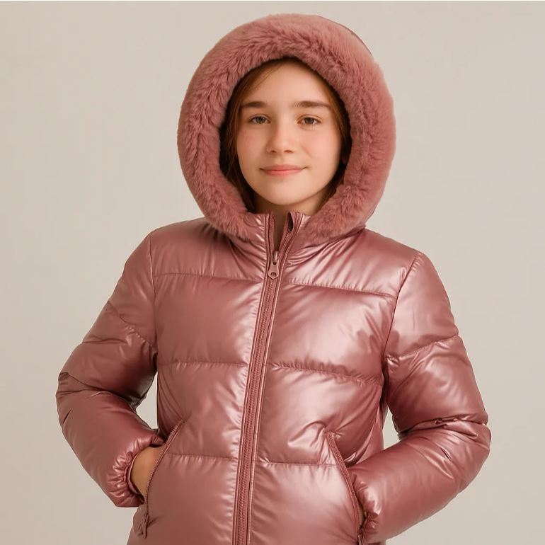 Jaqueta Puffer Feminina Bobojaco Peluciada Capuz Removível Grossa Térmica