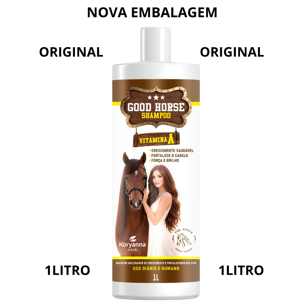 Shampoo Good Horse Cresce Cabelo 1 LITRO Cavalo Gold Kit Original Anti Queda