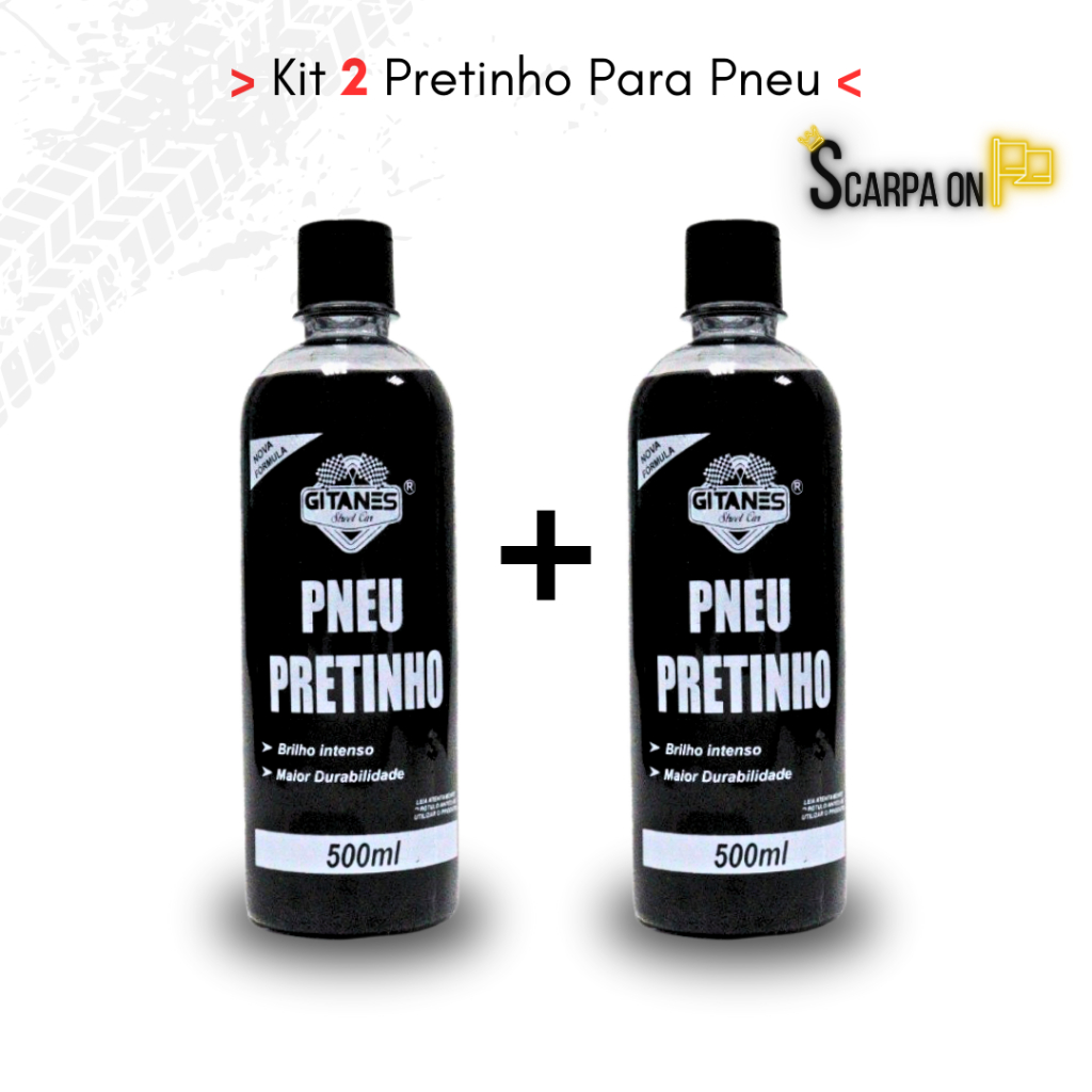 Kit Pretinho Limpa Pneu automotivo Gitanes 500ml - 2 unidades