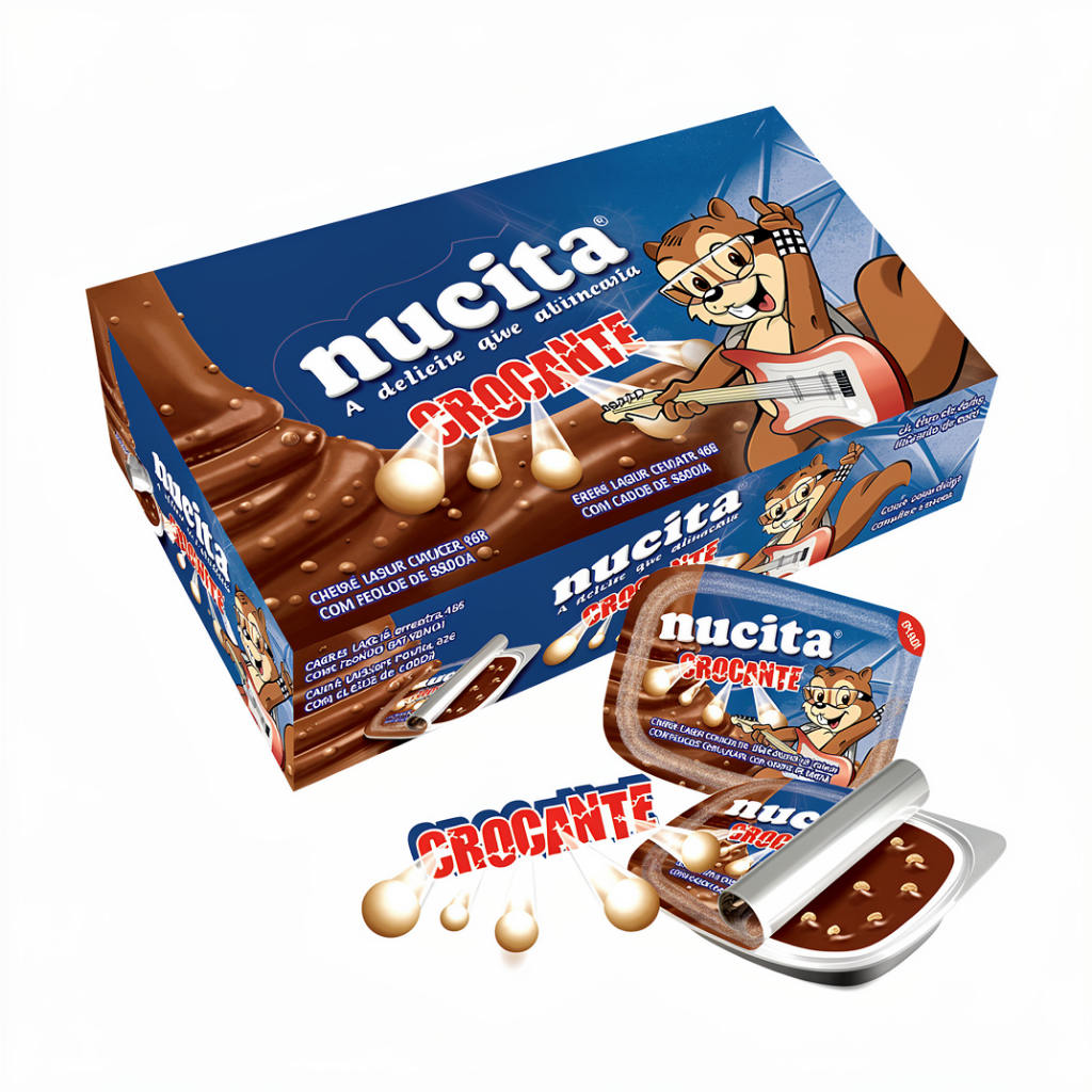 Creme Nucita Crocante 10g | Caixa com 48 Unidades | 480g em Oferta na Shopee