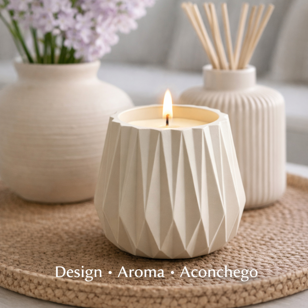 Vela Aromática Frasco Geométrico - Vela Perfumada em Oferta na Shopee