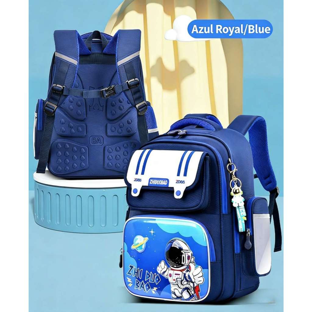 Mochila Escolar Infantil com Design de Astronauta Ortopédica, Ergonômica, Leve e Resistente, Ideal para Meninos e Menina