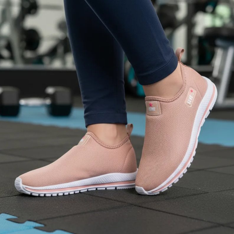 Tênis Feminino Calce Fácil Ventilado Malhar Caminhar Trabalhar Conforto Cada Passo Design Moderno