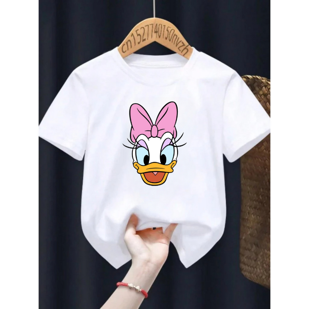 Camiseta Infantil Juvenil  Margarida Pato Donalts  Unissex Divertida Blusa  100% Algodão