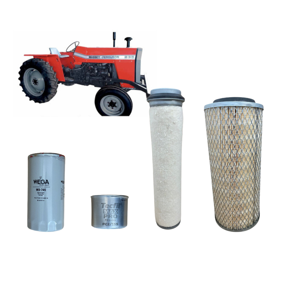 Kit Filtros Revisão Trator Massey Ferguson 235 265 Com Motor Perkins 3152