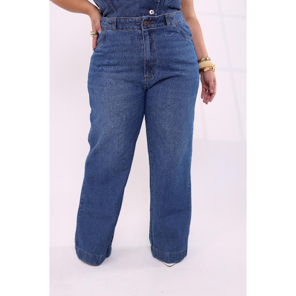 Calça Jeans Feminino Sem Lycra Plus Size Cintura Alta Detalhe De Cos Diferenciado, Revesst Jeans. em Oferta na Shopee