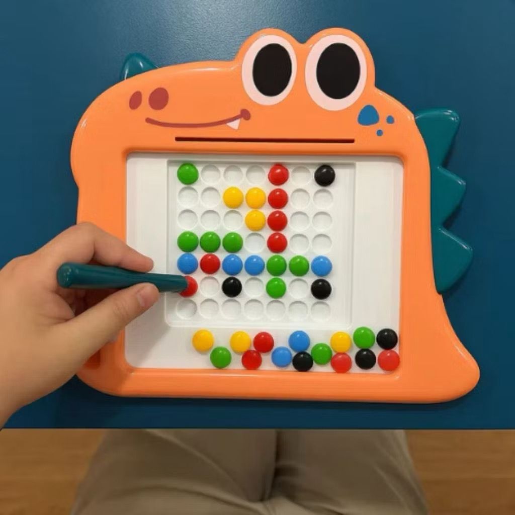 Lousa Magnética Criativa Dino com Caneta Ímã Brinquedo Infantil Quadro Mágico Magnético, Didático, Interativo, Sem Telas