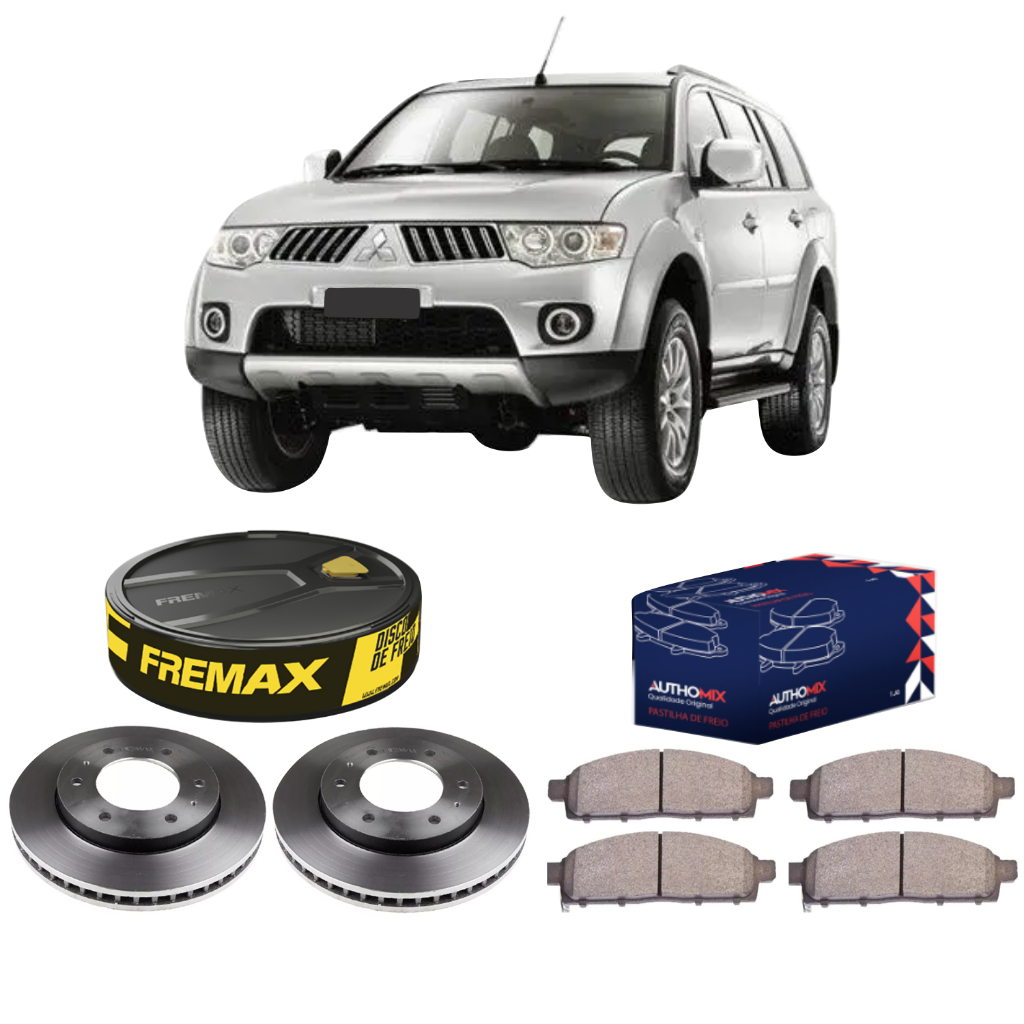 KIT DISCO DE FREIO FREMAX + PASTILHA AUTHOMIX DIANT PAJERO DAKAR 3.2 2009 A 2016