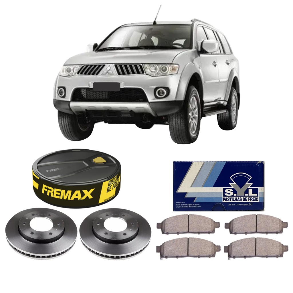 KIT DISCO DE FREIO FREMAX + PASTILHA SYL DIANT PAJERO DAKAR 3.2 2009 A 2016