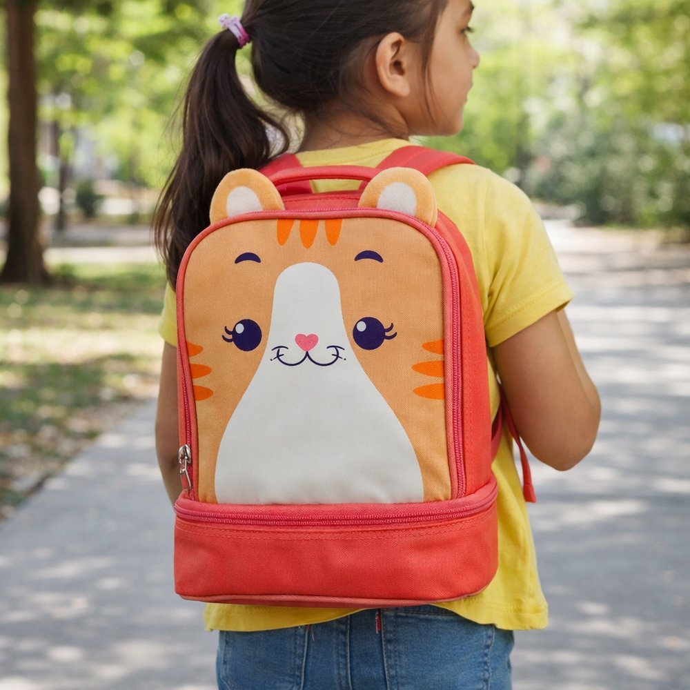 Lancheira Gato Térmica Criança Infantil Creche Recreio Mochila Lancheira Lanche Saudável Escolar Menino Menina