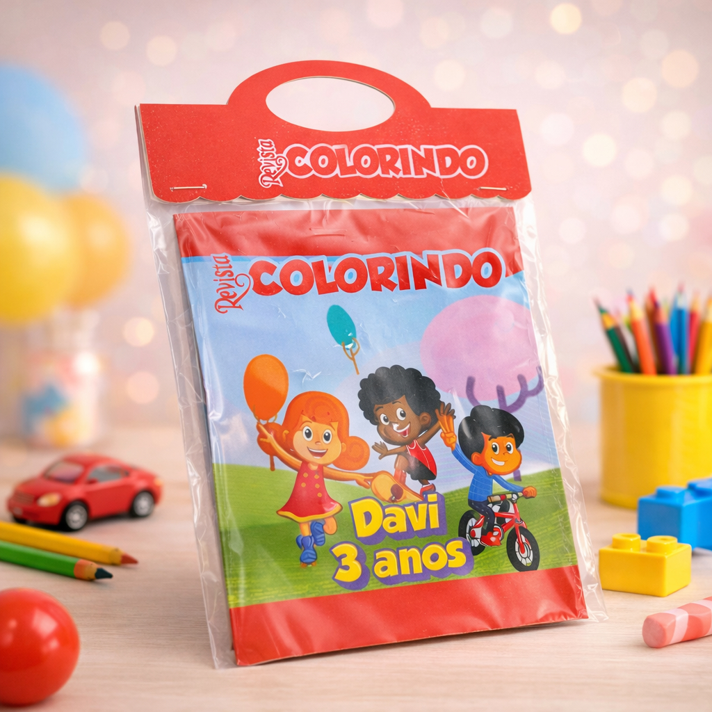Revista colorir M-10 Lembrancinhas Personalizadas 3 Palavrinhas-Caixinhas Personalizadas-Papelaria