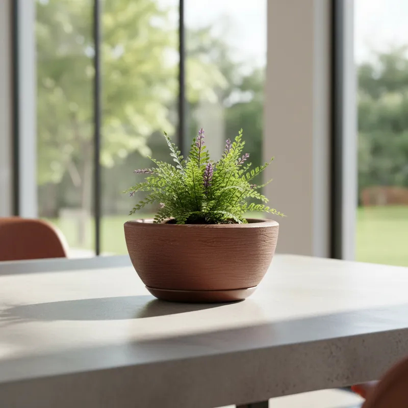 Vaso de Planta Decorativo Bacia Escovada 13x25 com Prato em Polietileno Suculentas e Cactos em Oferta na Shopee