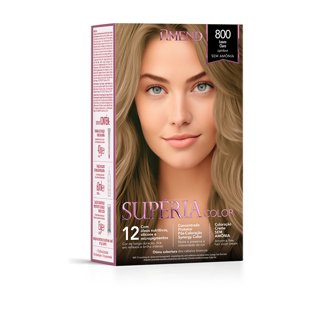 Coloração Sem Amônia 800 Louro Claro - Amend Supéria Color