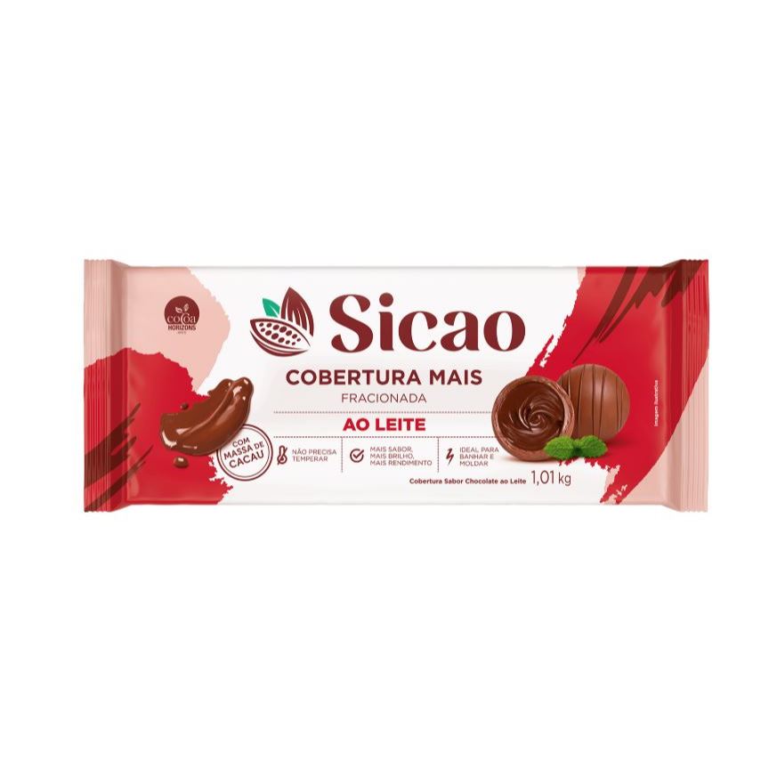 Cobertura Sicao Barra 1,01Kg ao leite mais em Oferta na Shopee