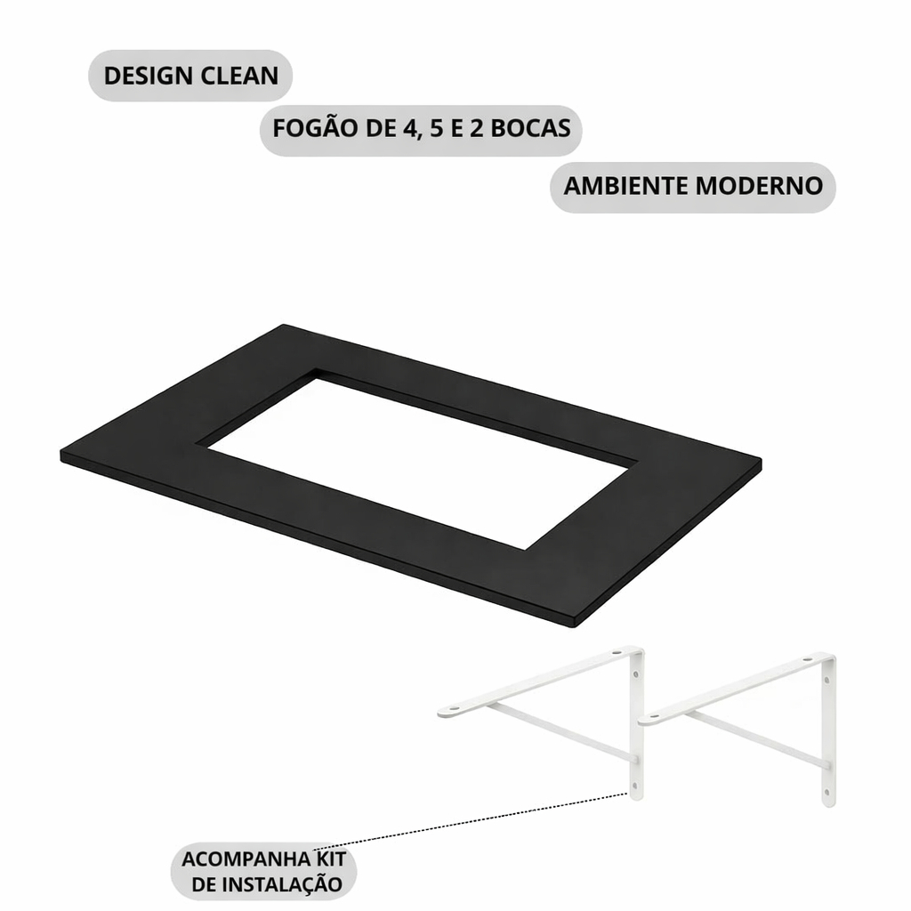 Tampo para cooktop 4, 5 E 2 bocas, TODOS OS TAMANHOS com 2un mão francesa para cozinha. em Oferta na Shopee