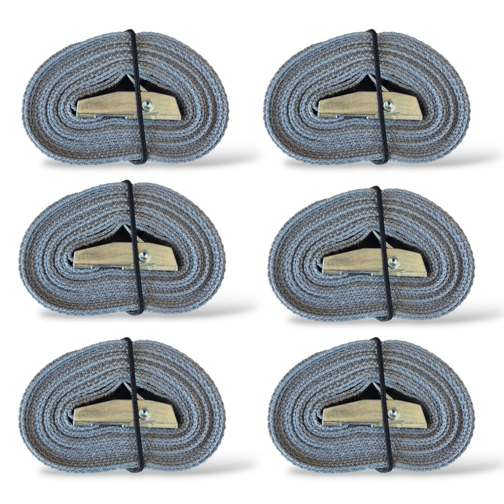 Kit 6 Fitas De Amarração De Carga Com Presilha 2,5m 400kg