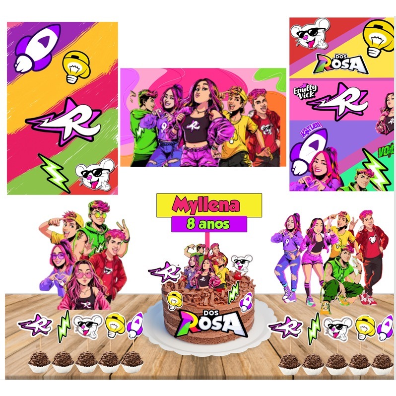 kit festa completa Emilly vick Os Rosa - decoração - festa infantil - só um bolinho - envio rápido em Oferta na Shopee