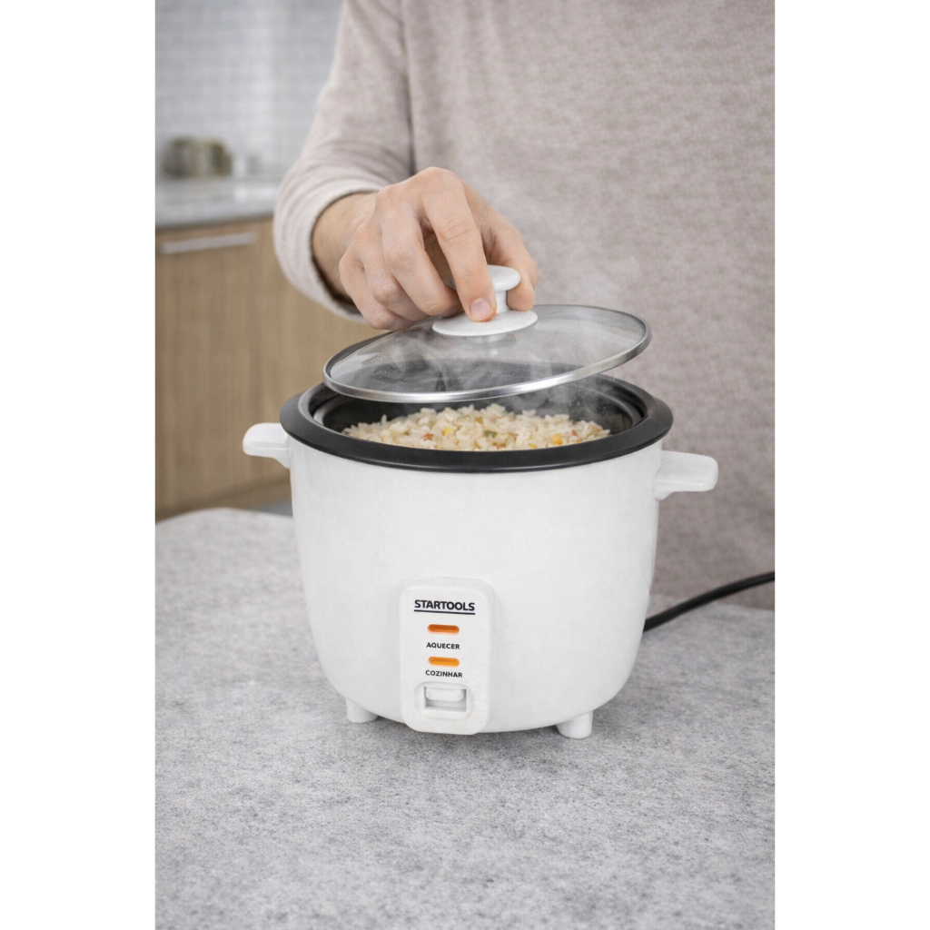 Panela de Arroz Elétrica 1,3L 220V Recipiente Para Cozinhar Arroz Elétrica Eletrica 1,3L 220V - Branca