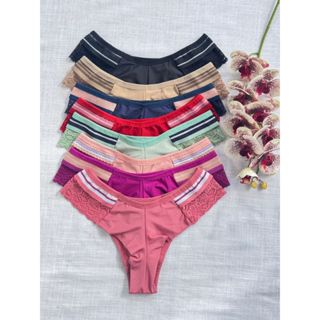 Kit Calcinha Fio Duplo Empina Bumbum Microfibra Conforto Renda não marca Lingerie Feminina em Oferta na Shopee