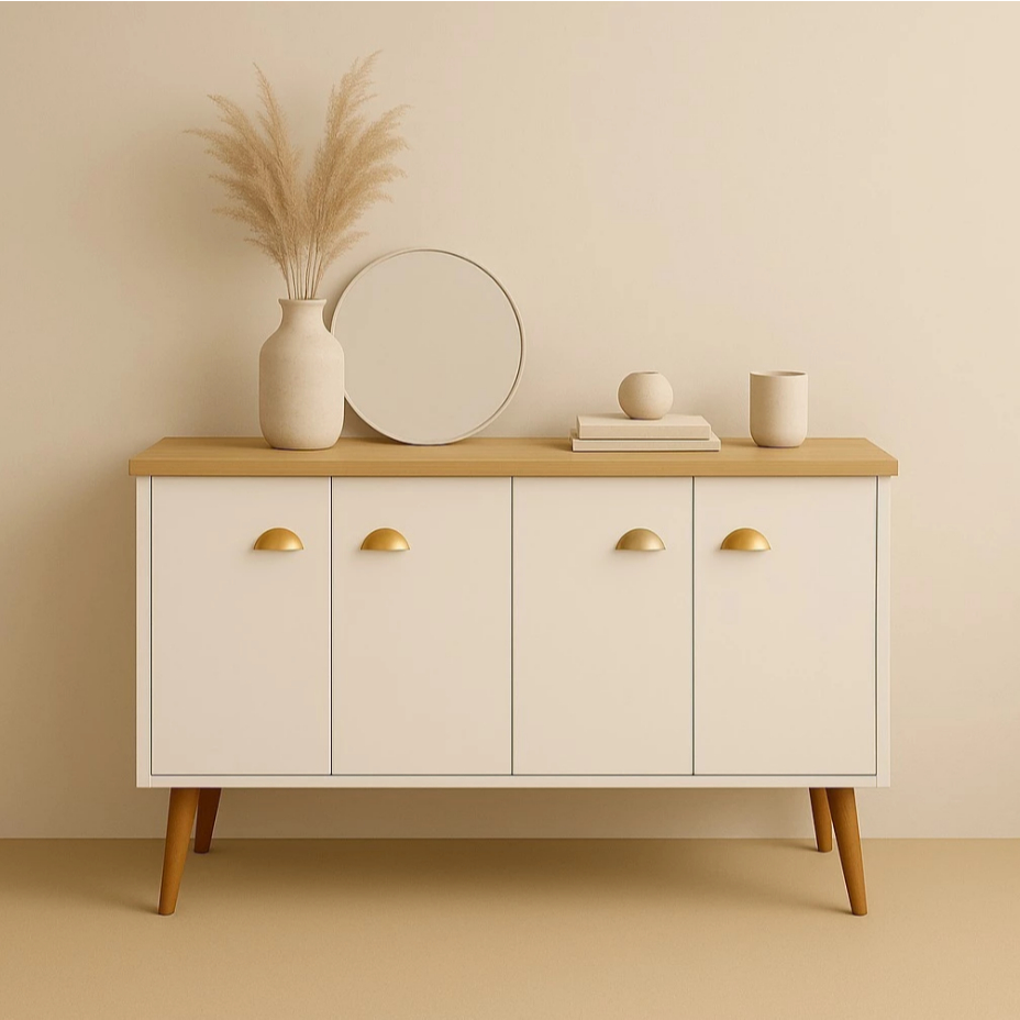 Aparador Buffet T&T 4 Portas com Pés Retro Cantinho Do Café - Cores em Oferta na Shopee