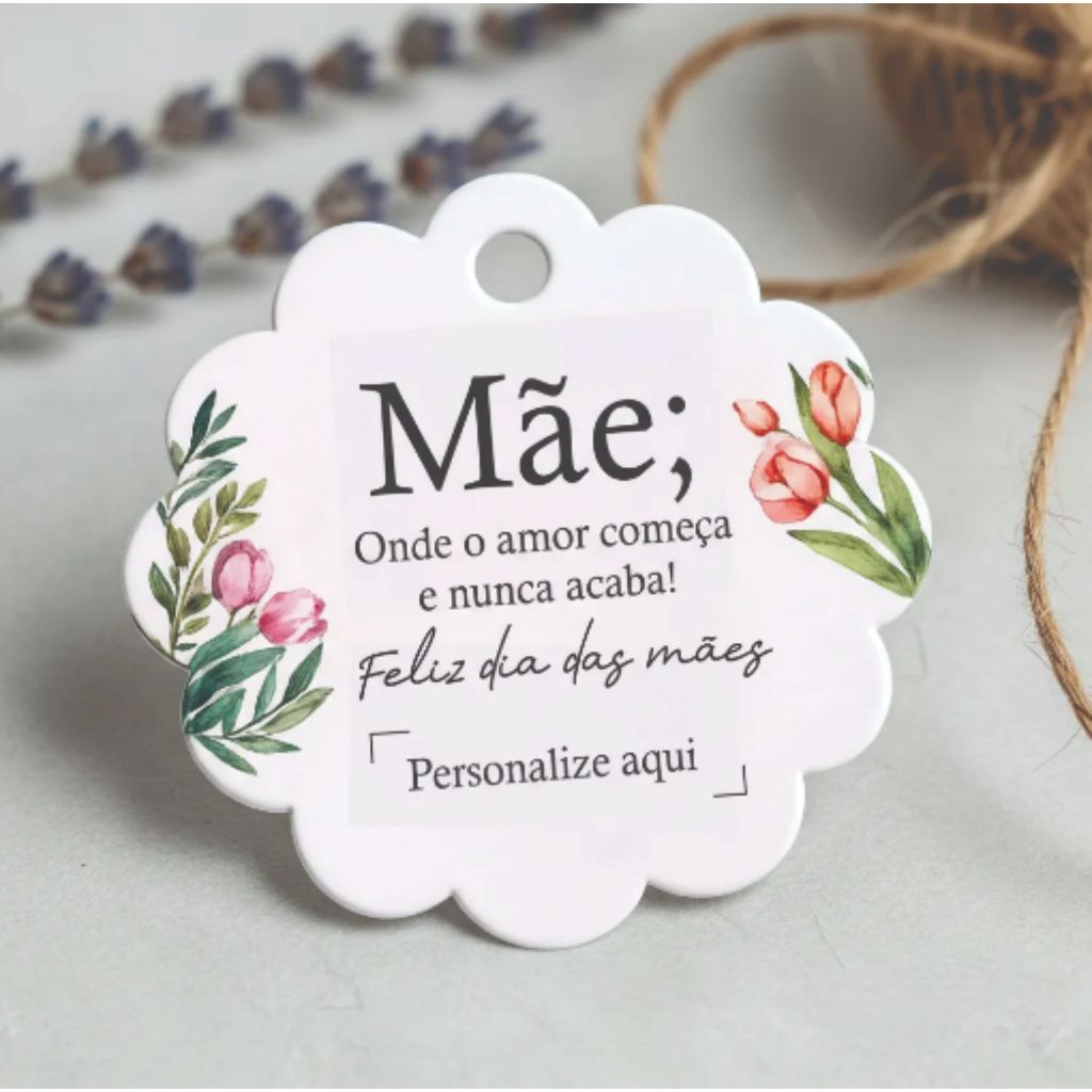 Tag etiqueta personalizada dia das mães papel reciclado em Oferta na Shopee