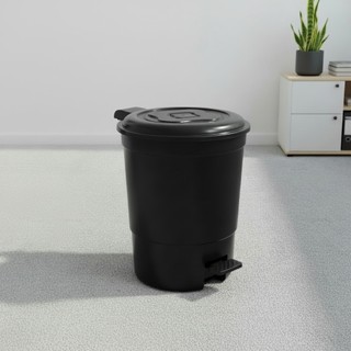 Lixeira com Pedal Plástica 10 Litros Preta-Reforçada