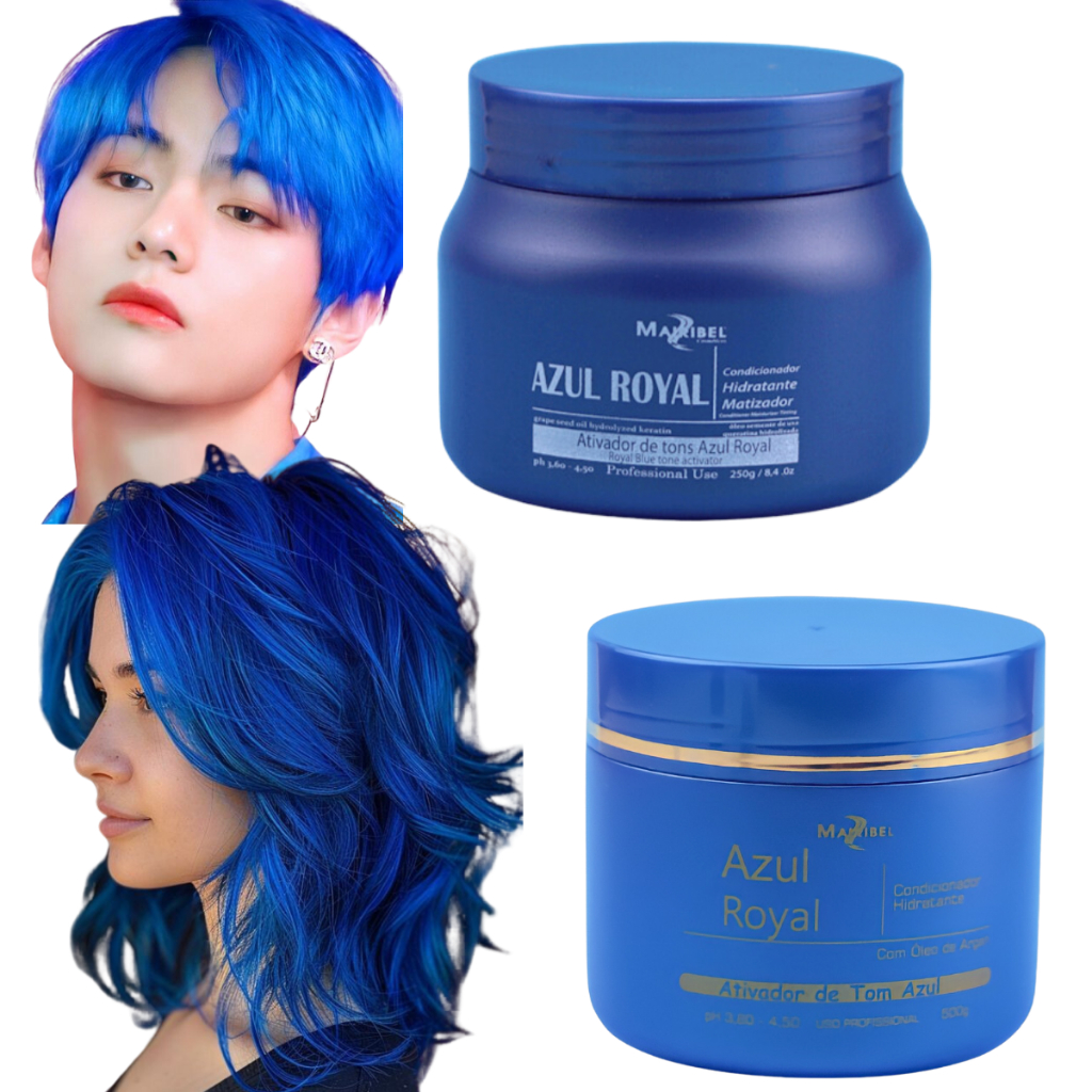 Máscara Matizadora Mairibel Azul Royal Brilho Intenso 250g 500g