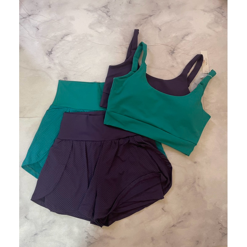 Conjunto Fitness Feminino para Academia Short Duplo + Top com Bojo Removível Cintura Alta Zero Transparência