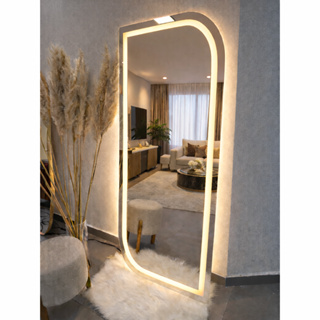 Espelho Orgânico EL24 Corpo Inteiro 170cm x 70cm Polido LED Jateado Luz Branca e Luz Amarela Sala Quarto Banheiro em Oferta na Shopee