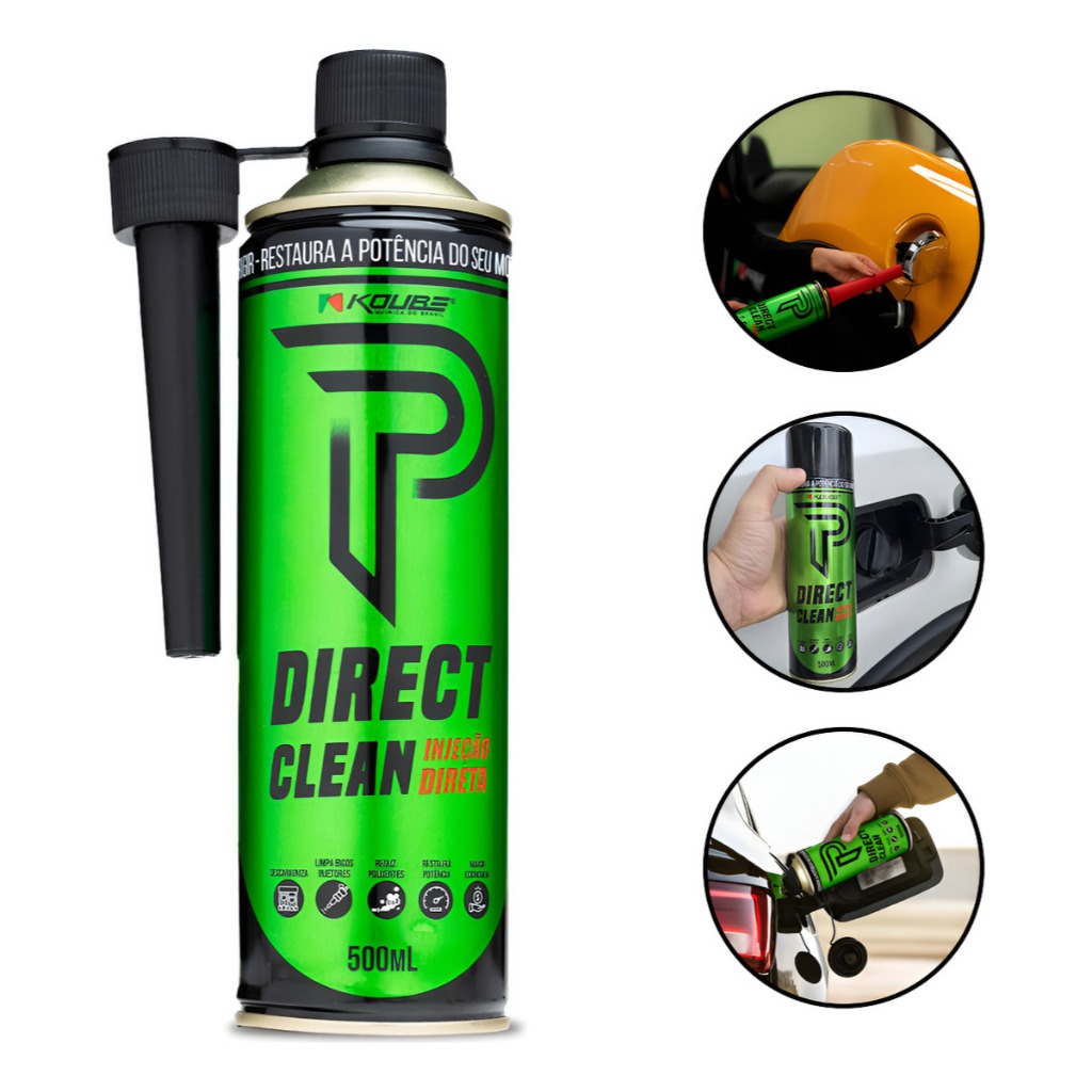 Limpeza injeção direta Descarbonizador economiza combustível motor Direct Clean Koube 500 Ml KOUBE
