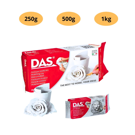 MASSA DE MODELAR DAS CERÂMICA FRIA BRANCA/CINZA (250g/500g/1kg) em Oferta na Shopee