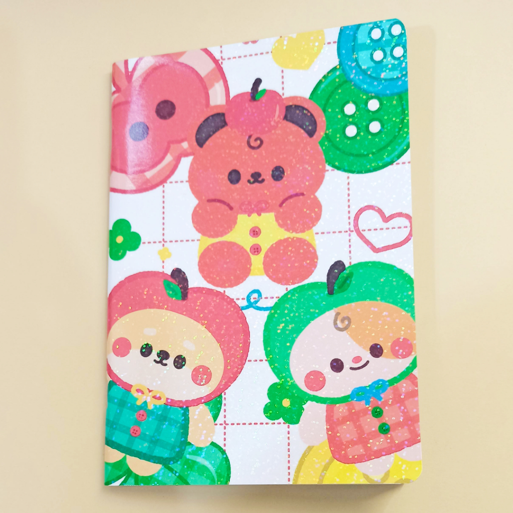Caderno Caderneta Apple Friends A5 Kawaii Papelaria Fofa Maçã Fofo